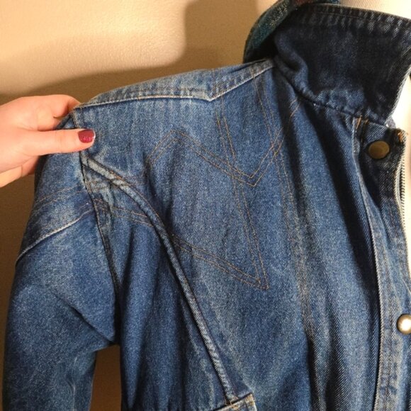 Vintage Outbrook Denim Tribal Print Jacket with Hood - Picture 4 of 11